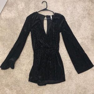 Black Velour romper